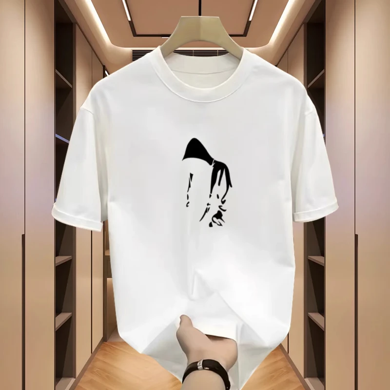 啄木鸟新款夏季新款圆领韩版宽松印花打底T恤ins潮流短袖打底衫