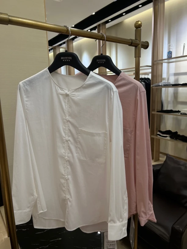 玛丝恩迪新中式无领衬衣