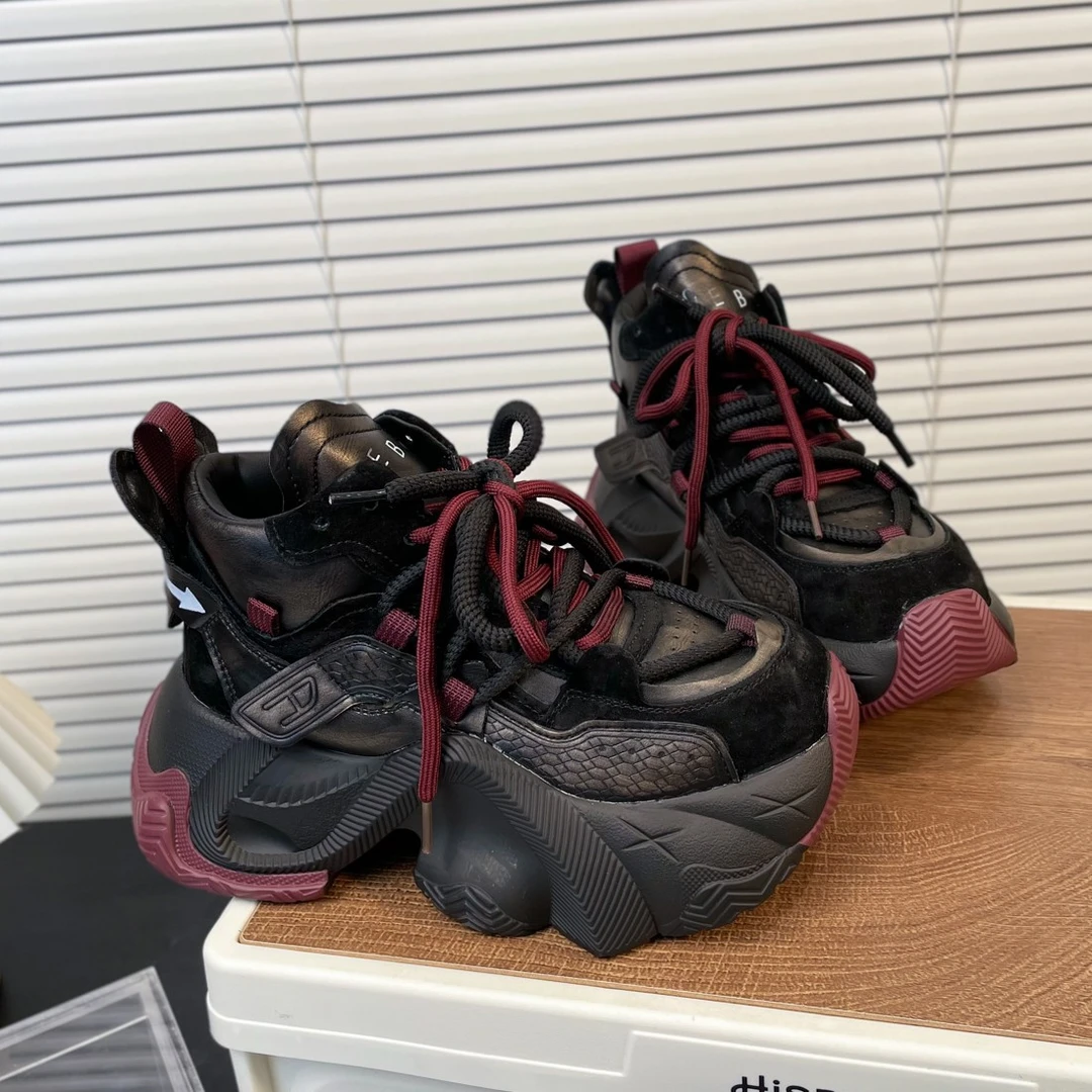 【五】网红松糕高帮老爹鞋女2025新款四季款显瘦百搭休闲运动鞋潮