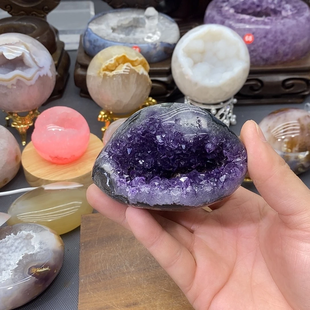 未镶嵌摆件紫晶紫晶窝窝