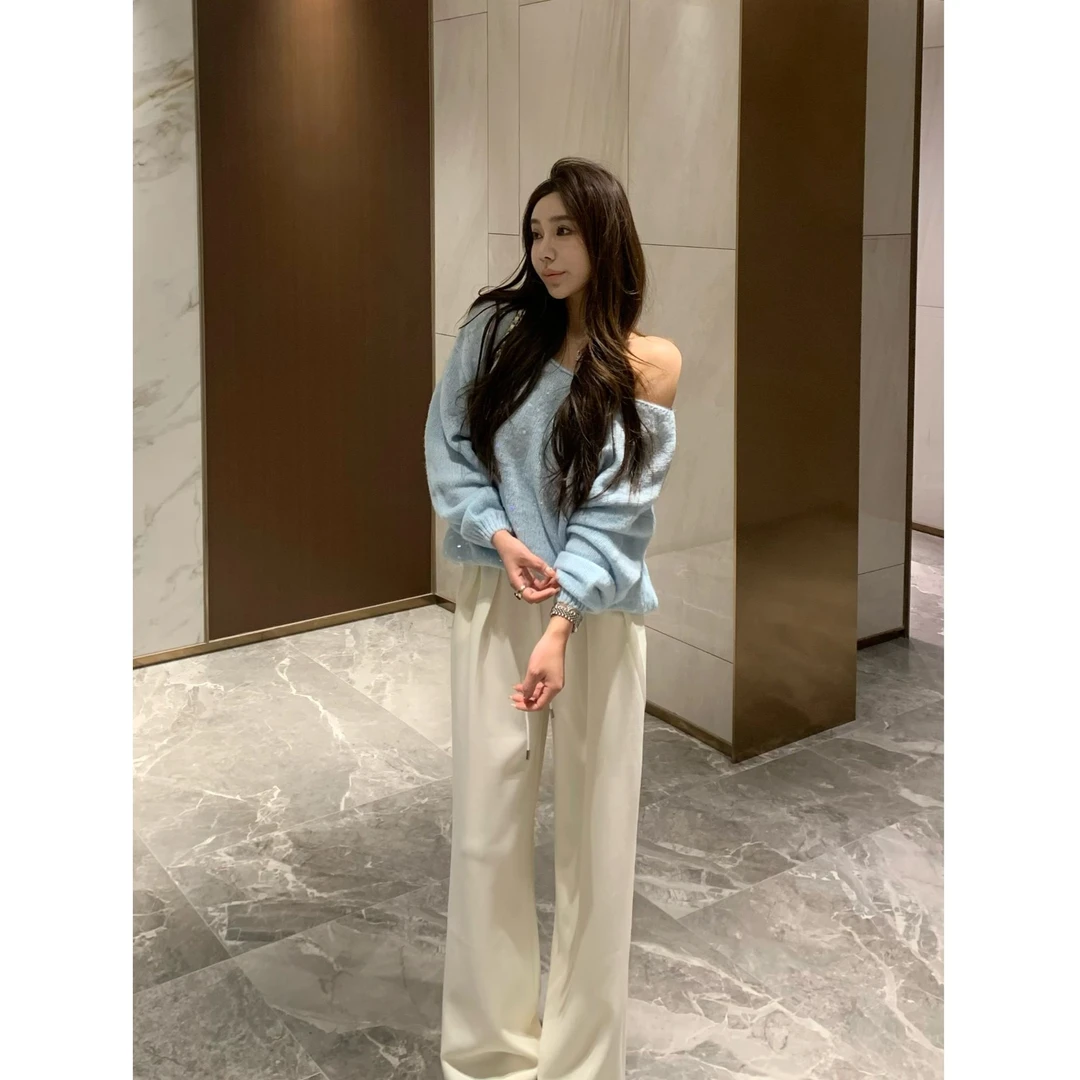 春季新款亮片闪闪休闲宽松针织衫