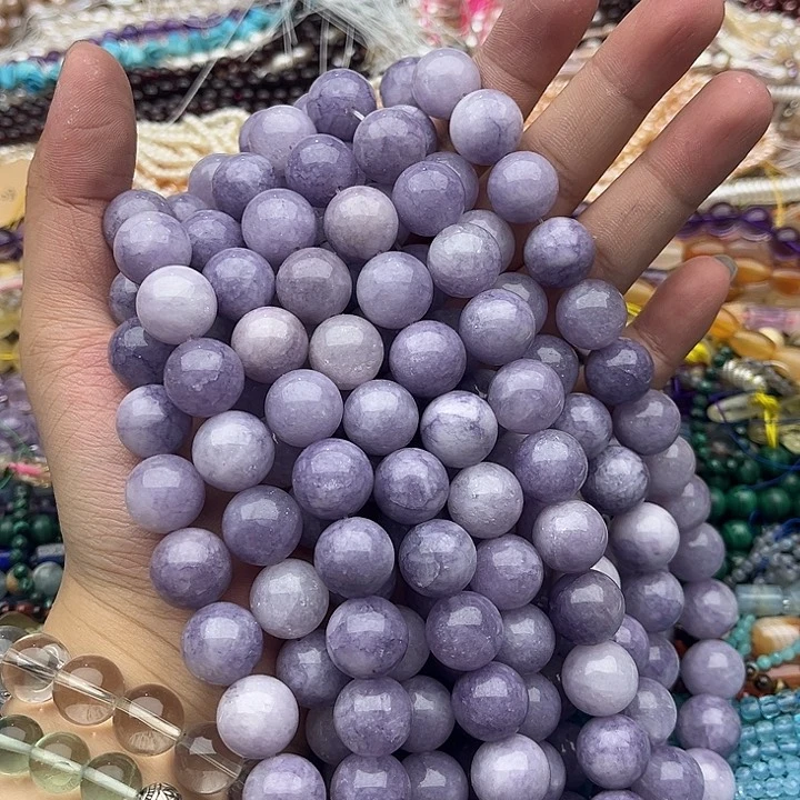 玛瑙/玉髓未镶嵌珠宝半成品一条14mm左右薰衣草
