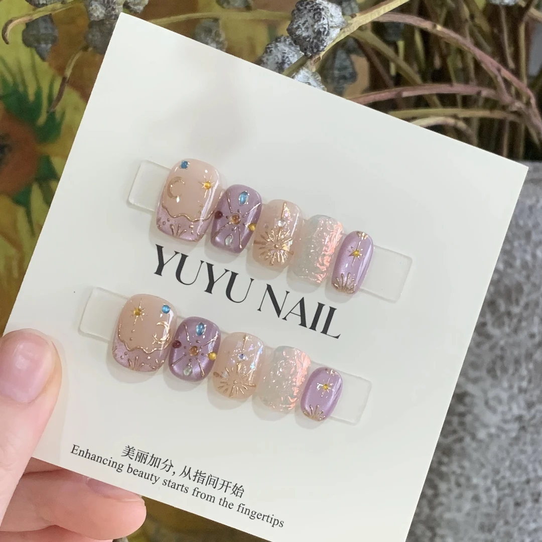 现货YUYU -【星月女神】 -纯手绘猫眼系列-小众设计师手工穿戴甲