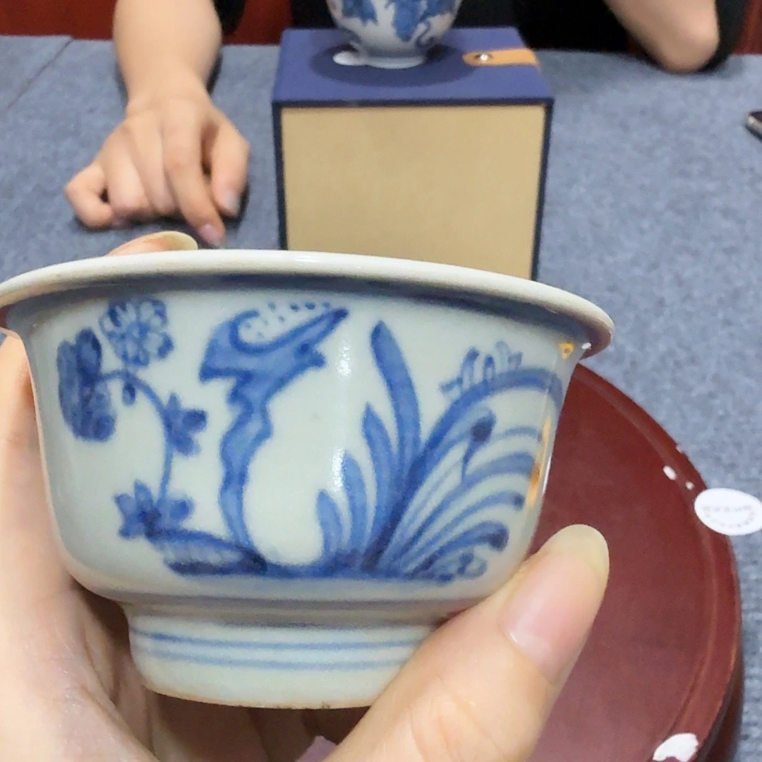 一***缘瓷片青花杯子一件完整完整