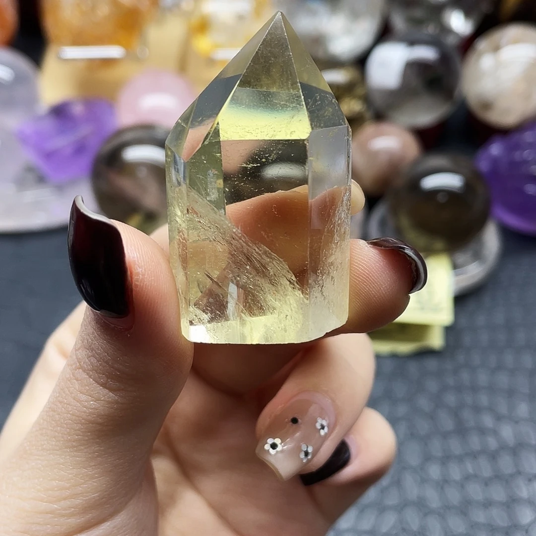 珠宝半成品水晶未镶嵌53黄水柱