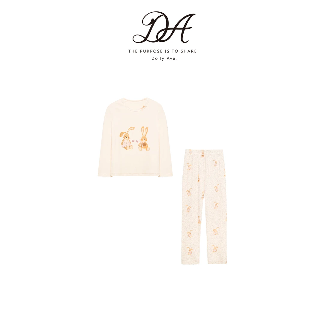 Dolly Ave「少女系列」甜美天丝混纺小兔舒适柔软女童四季家居服