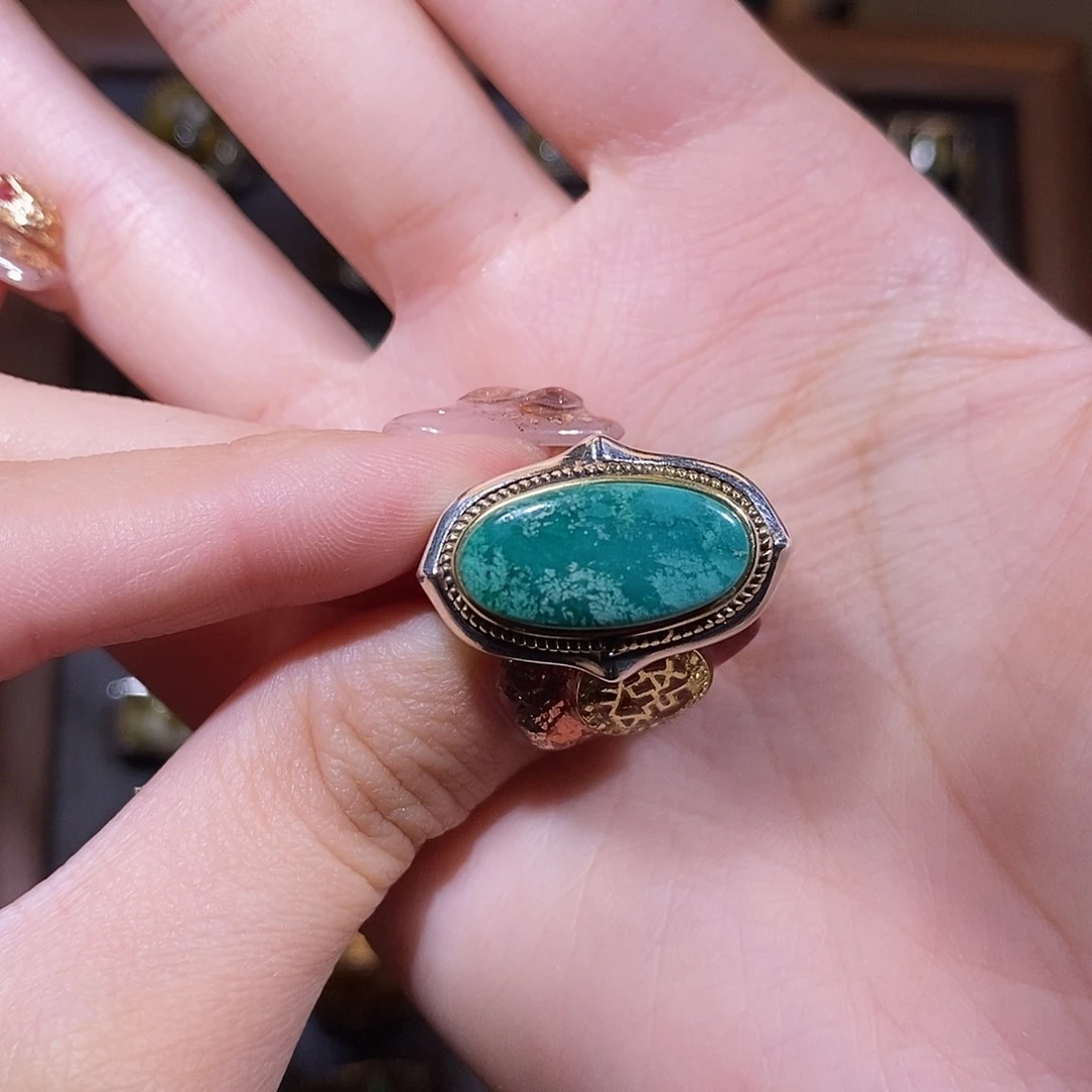 绿松石戒指银S925镶嵌˗****戒指