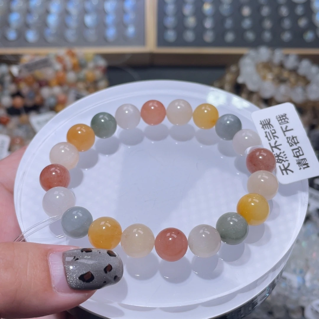 未镶嵌手链水晶彩兔毛手链9.5mm