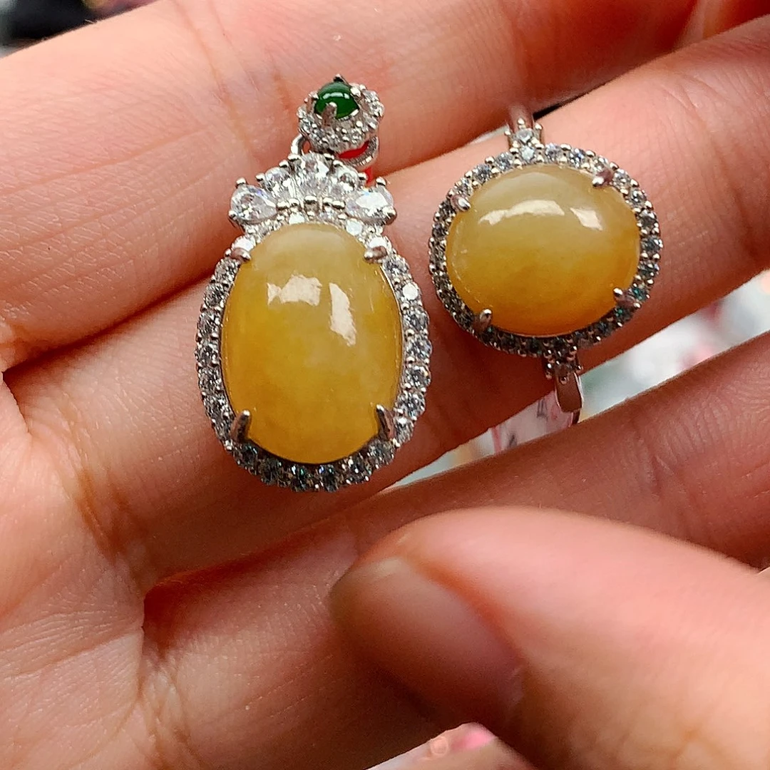 翡翠戒指银S925镶嵌