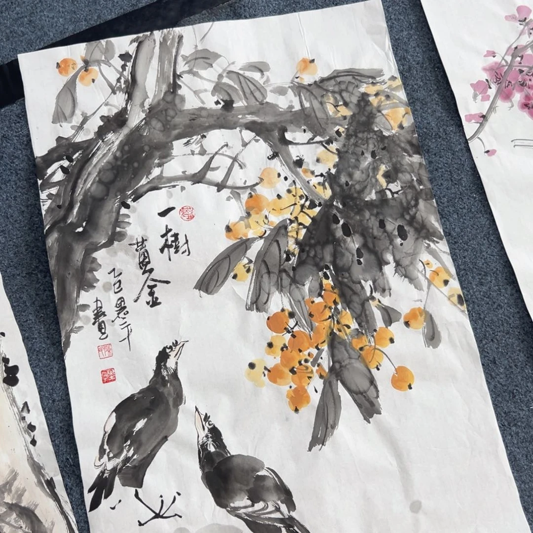 国画布**利国画作品纯手工绘制