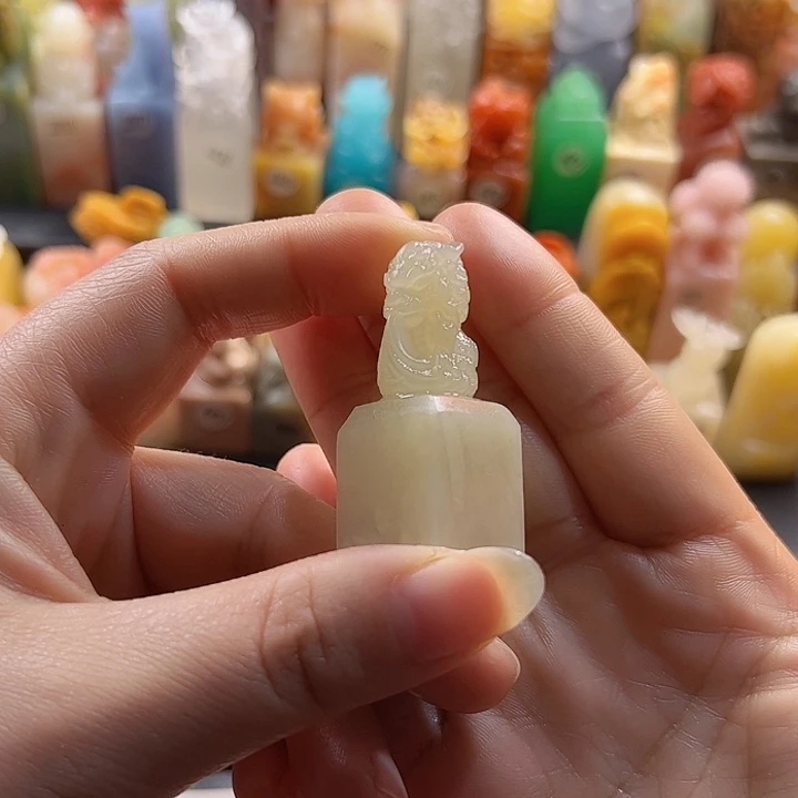 老挝石印石手工定制1.8厘米，麒麟，包刻字