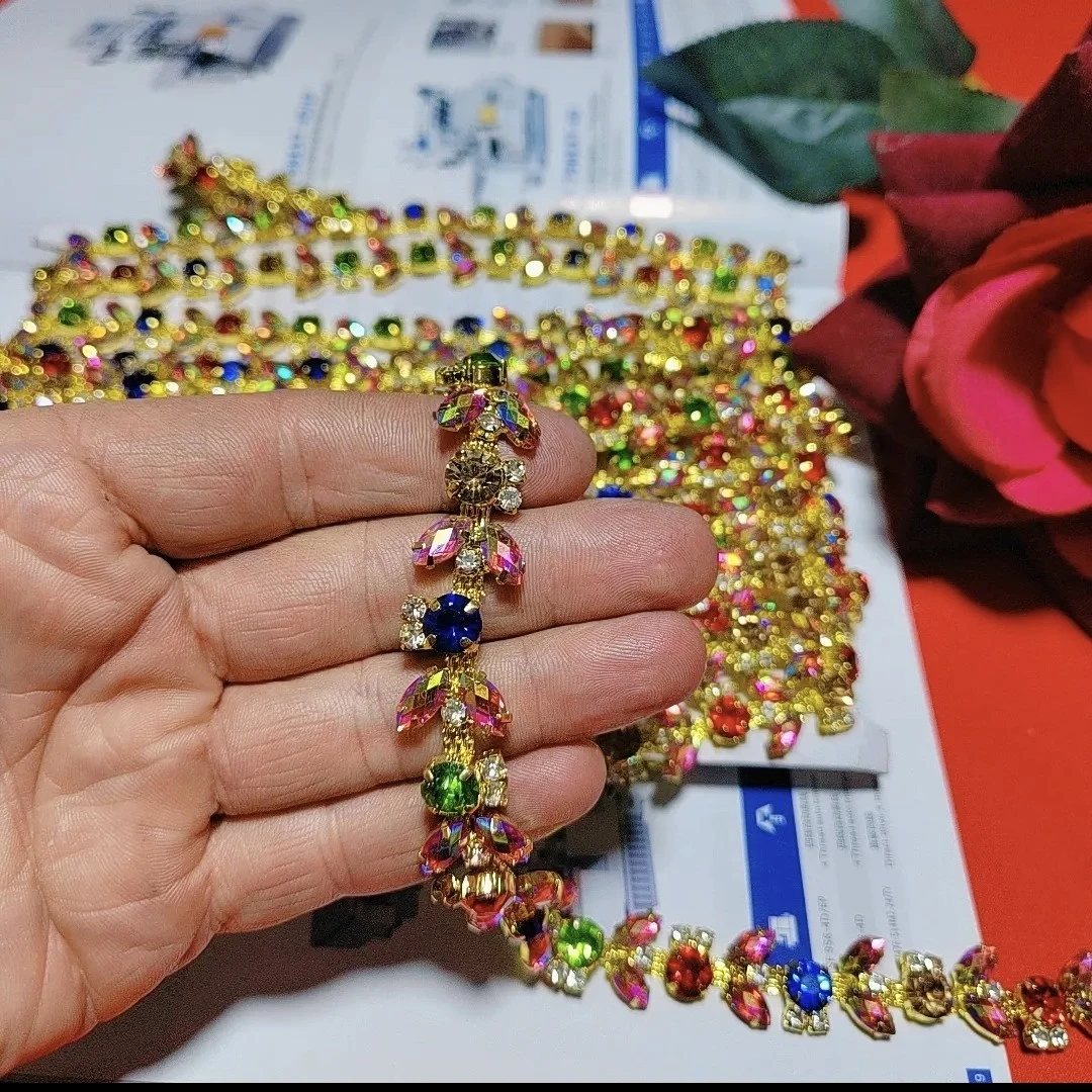 新款马眼diy手缝水钻花式钻链衣服婚纱装饰发饰手链材料服装辅料