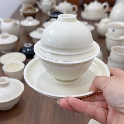 微瑕三才盖碗不带礼盒