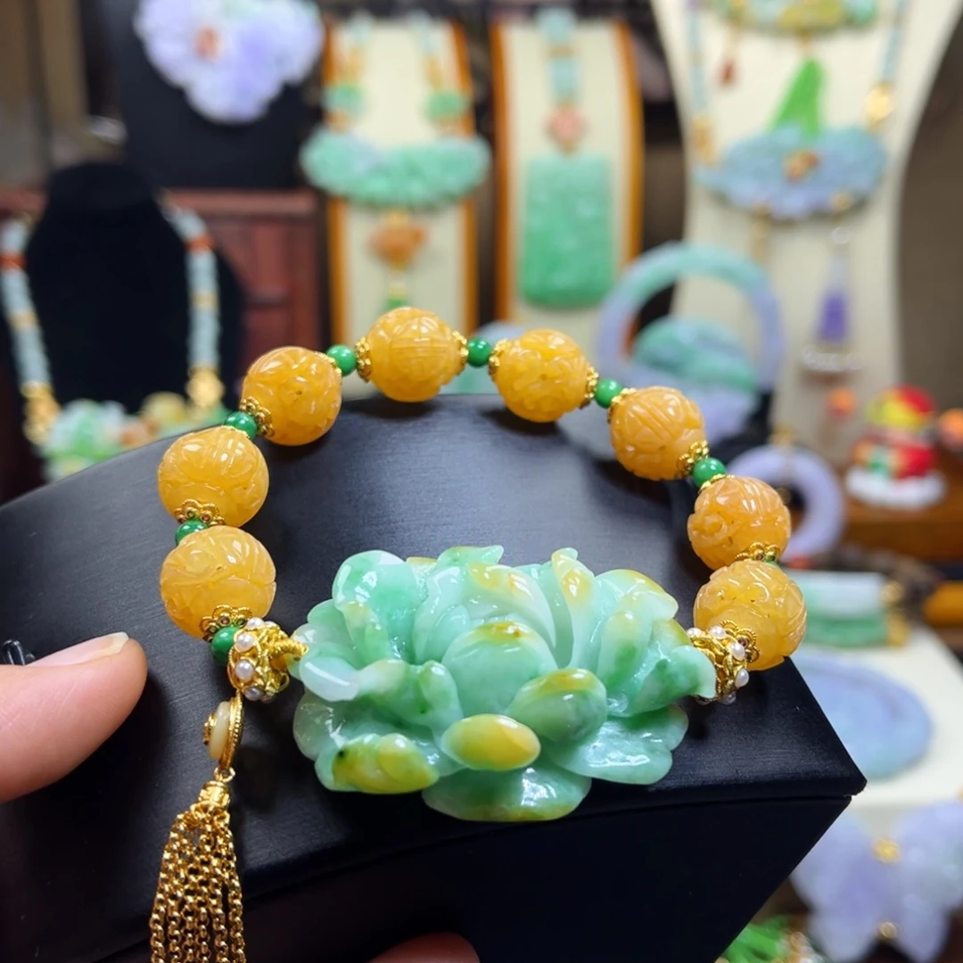 翡翠未镶嵌颈饰天然翡翠手链