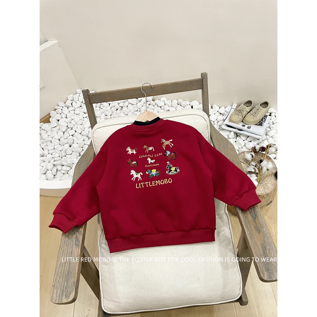 【11月26】童装男儿童本命年服2025秋冬新款套头加绒卫衣MMY841600