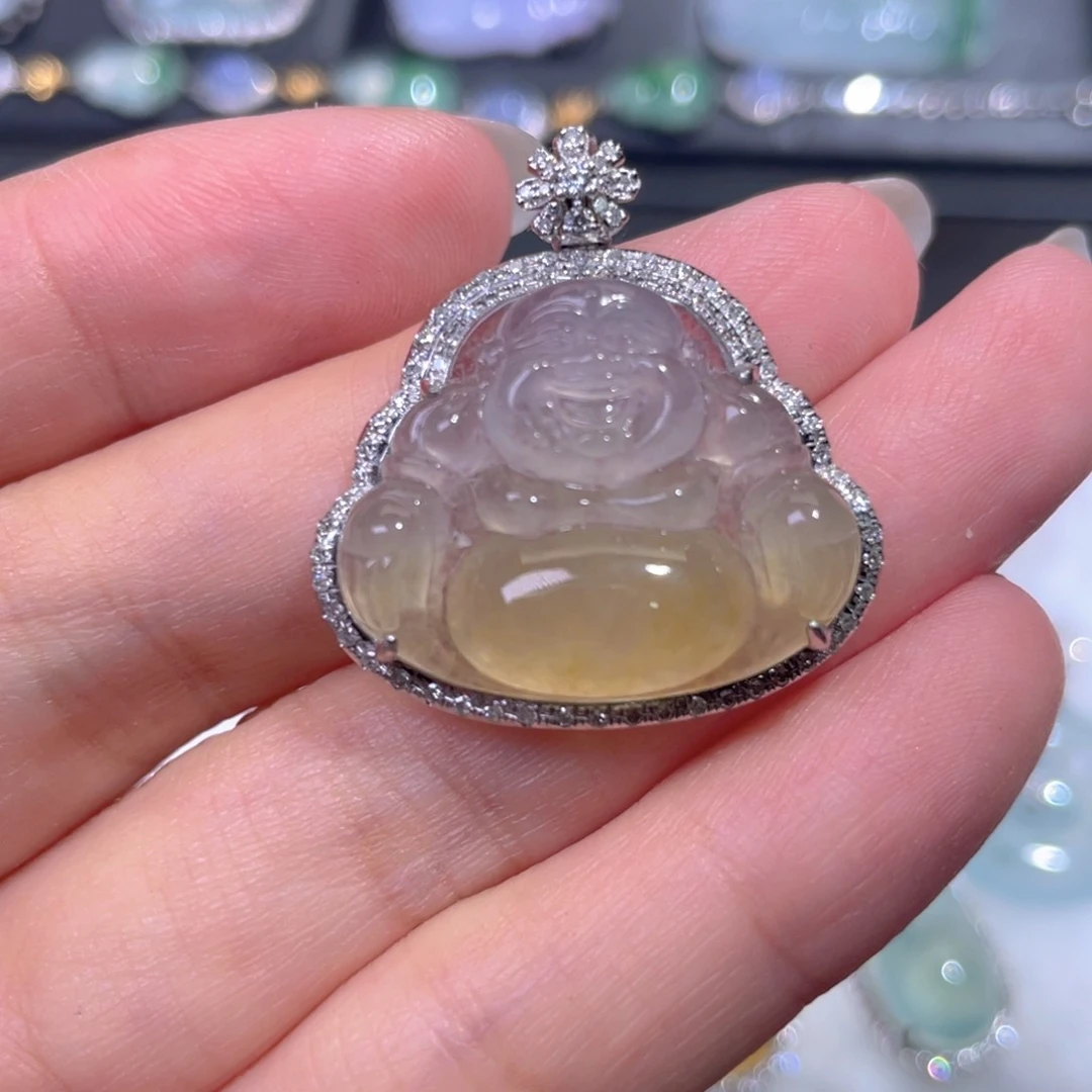 颈饰18K金镶嵌翡翠翡翠