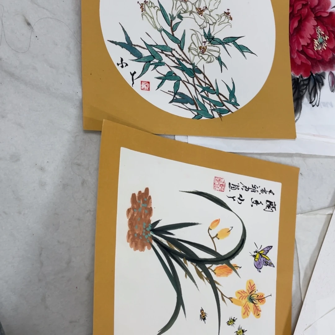 国画福利卡纸两幅