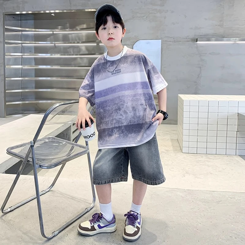 儿童装男童夏装套装2025新款夏季中大童薄款夏款运动男孩酷帅气潮