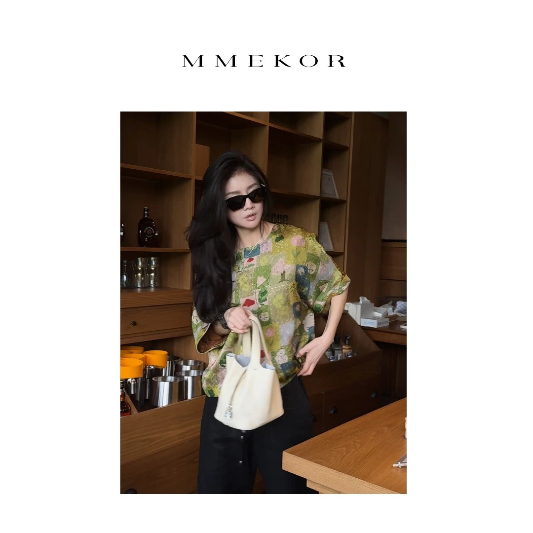 MMEKOR“云舒漫卷”T恤 2025新款活力常青藤潮流撞色短袖 30028