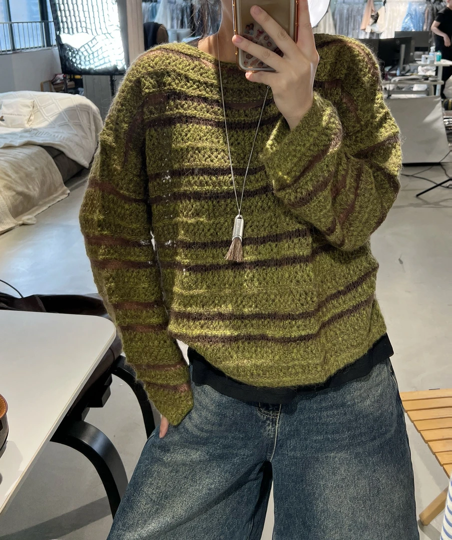 QIANQIAN 25秋冬高定系列-马海毛羊毛潮流宽松毛衣