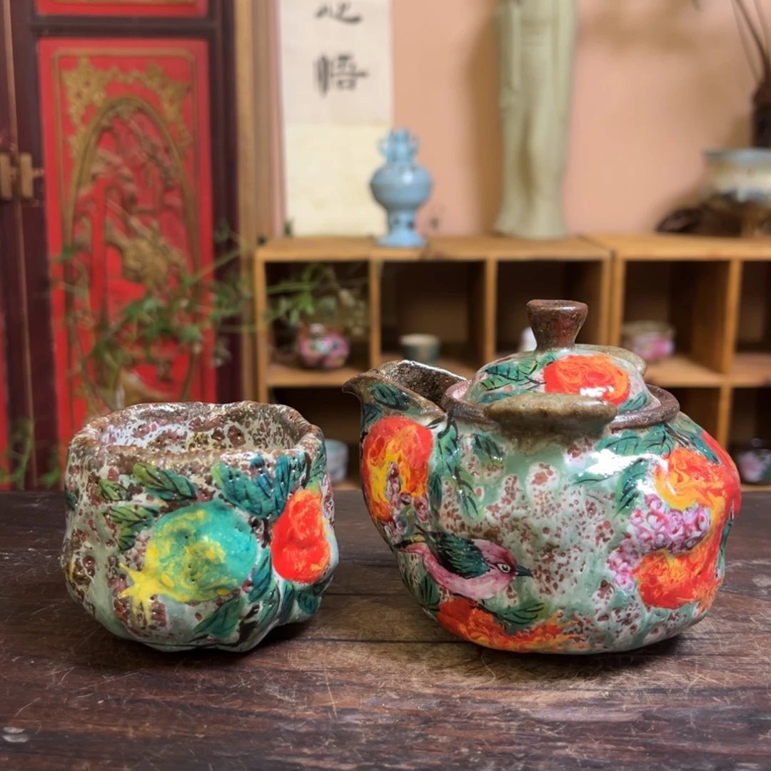 柴烧手工手绘陶瓷