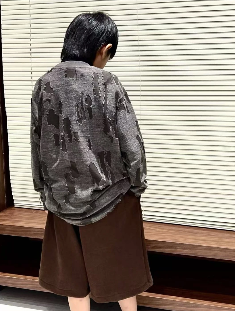 秋冬男童女童时尚T恤咖色 3620鼓系