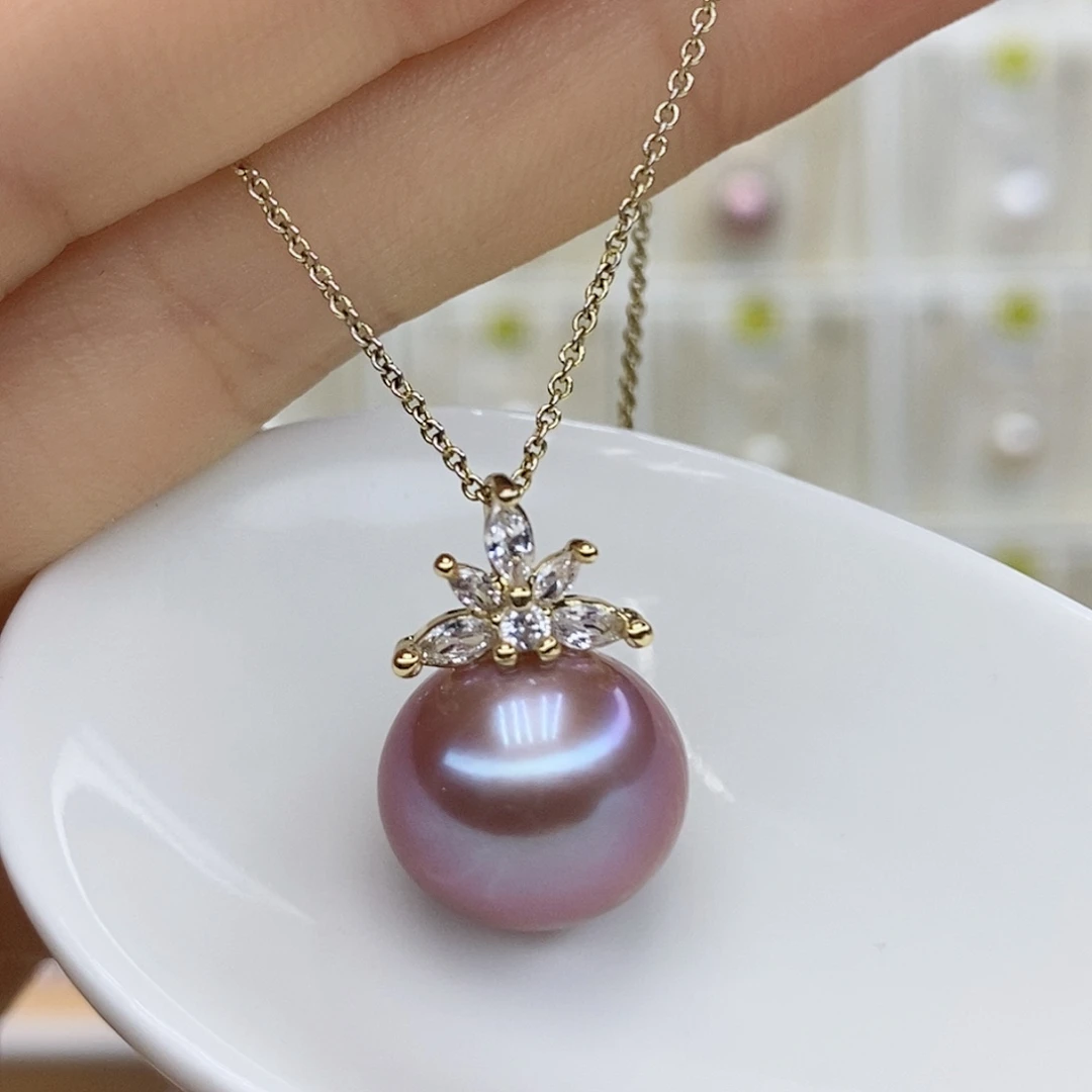 淡水珍珠颈饰银S925镶嵌