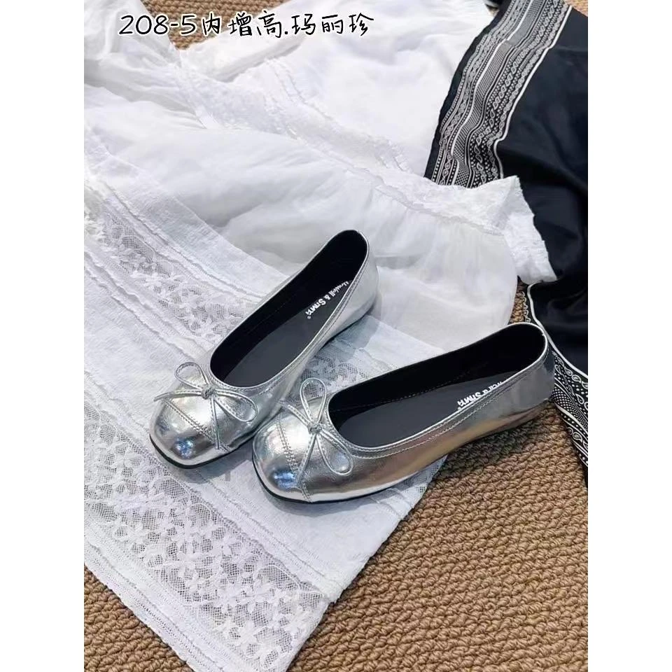 208-5内增高韩系蝴蝶结休闲百搭单鞋低平跟单鞋