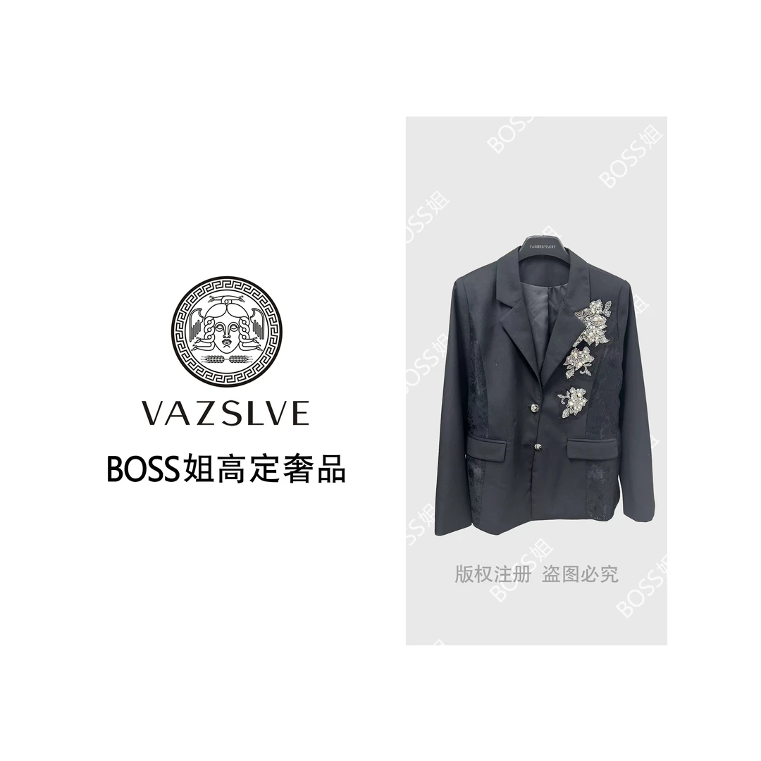 【VAZSLVE/全新奢品】捡漏贴花白领通勤西装长袖款H6017