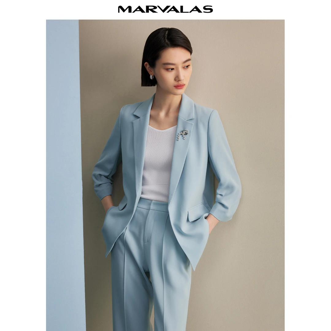 【粉丝专属】曼德诗纯色西装时尚气质春夏休闲通勤薄款小西装