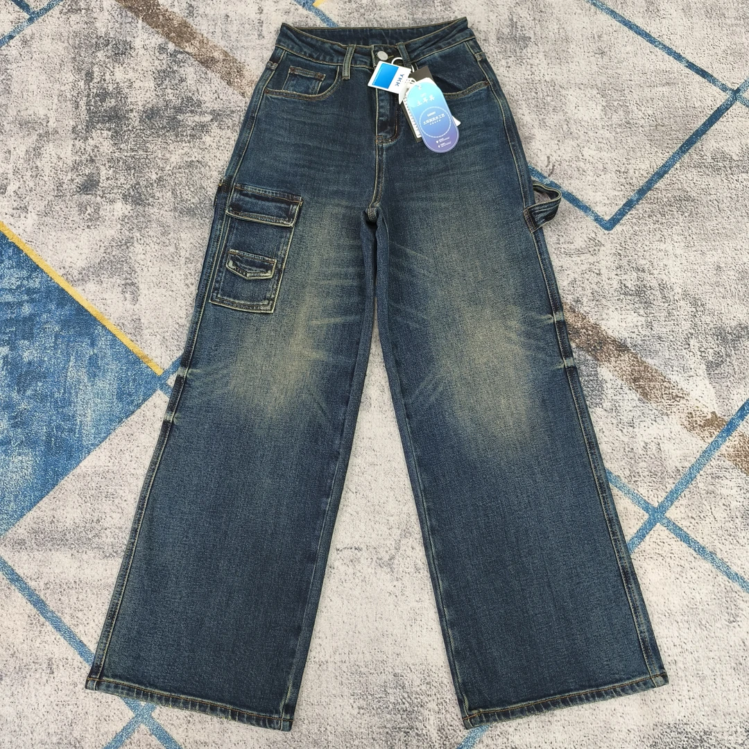 春季工装直筒拖地牛仔裤98639款Q-8/12