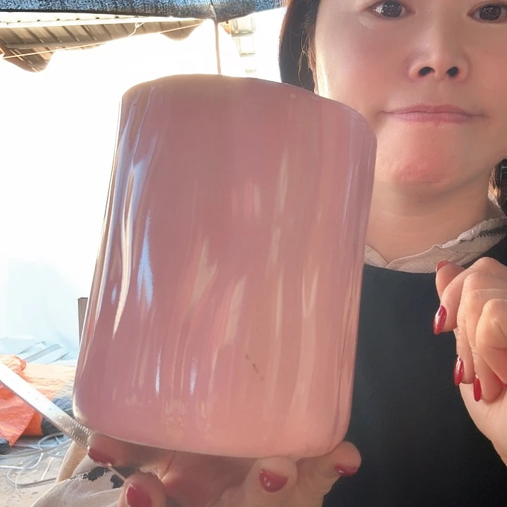 高温陶瓷粉色罐子微瑕