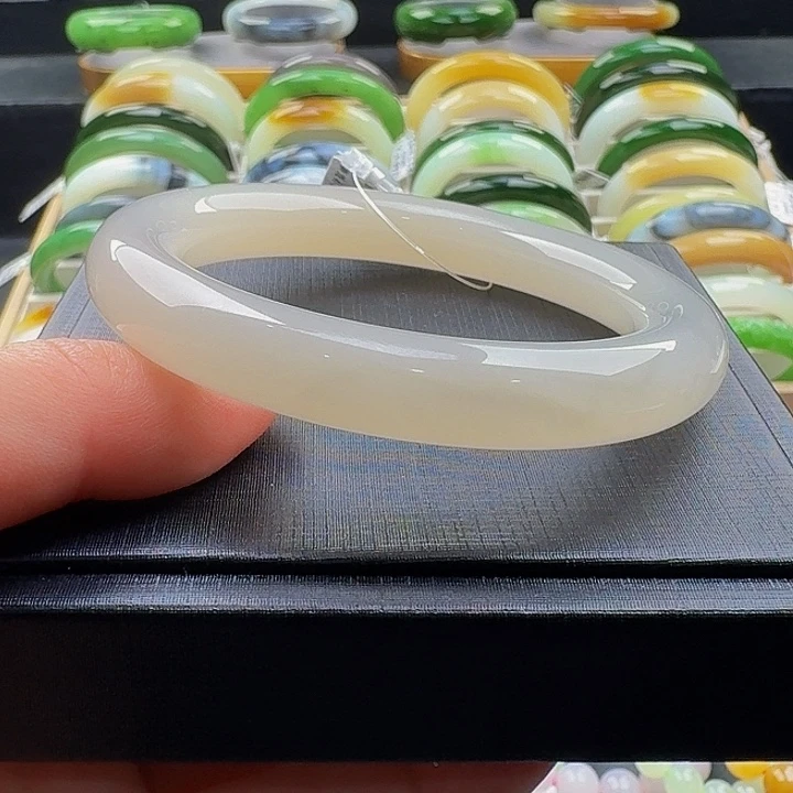 未镶嵌手镯和田玉紫粉58.3