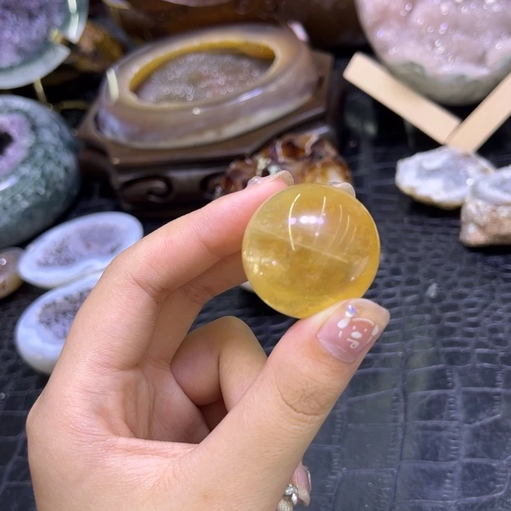 未镶嵌发饰水晶冰州黄球