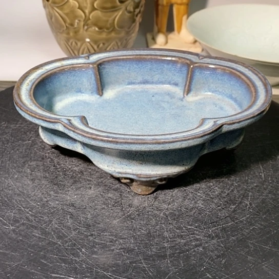 摆件观*堂钧窑海棠型花盆