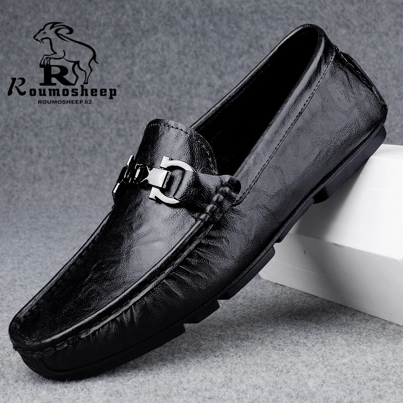 豆豆鞋男鞋子男鞋男士皮鞋时尚百搭真皮软底夏季透气春季驾车鞋潮