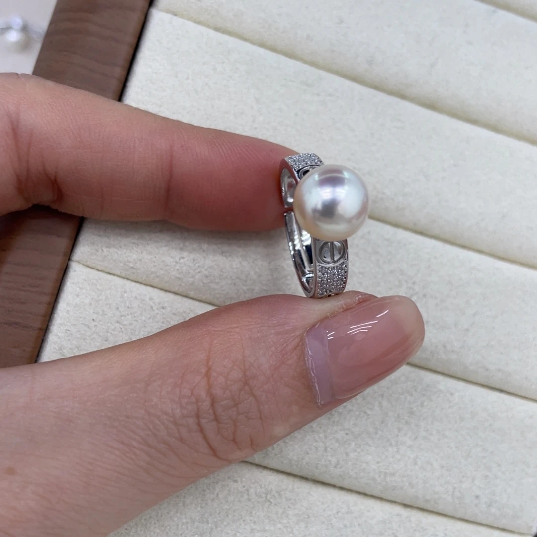 海水珍珠戒指银S925镶嵌