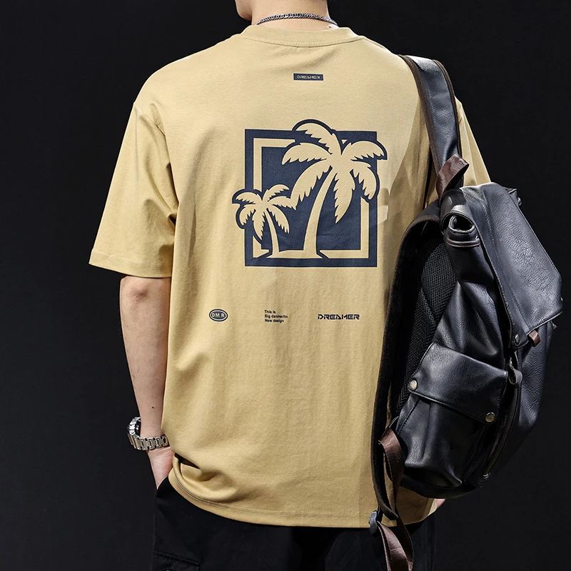 MR.MUDI/穆迪先生短袖t恤男士宽松大码印花夏季新款百搭男装体恤