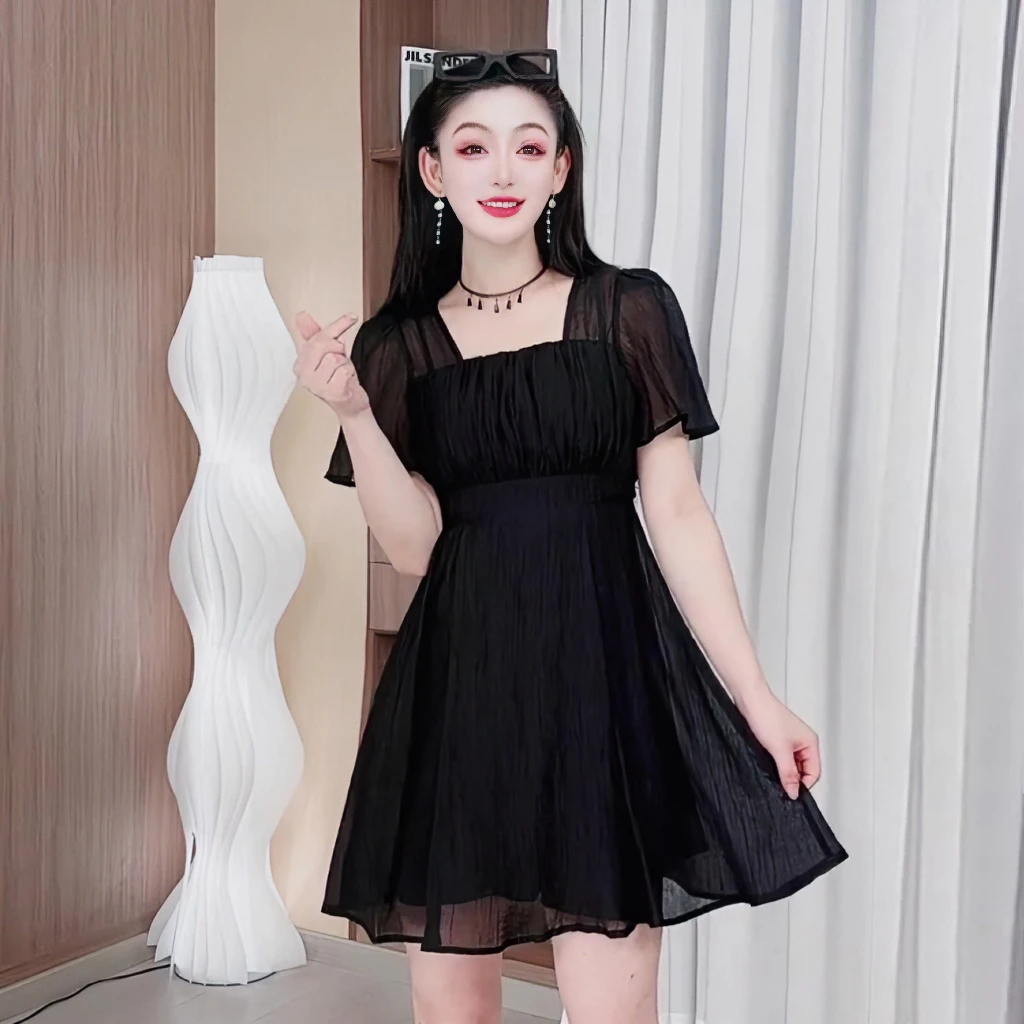 3331夏季连衣裙大码轻奢高级感显瘦小黑裙爆款御姐气质法式小裙子