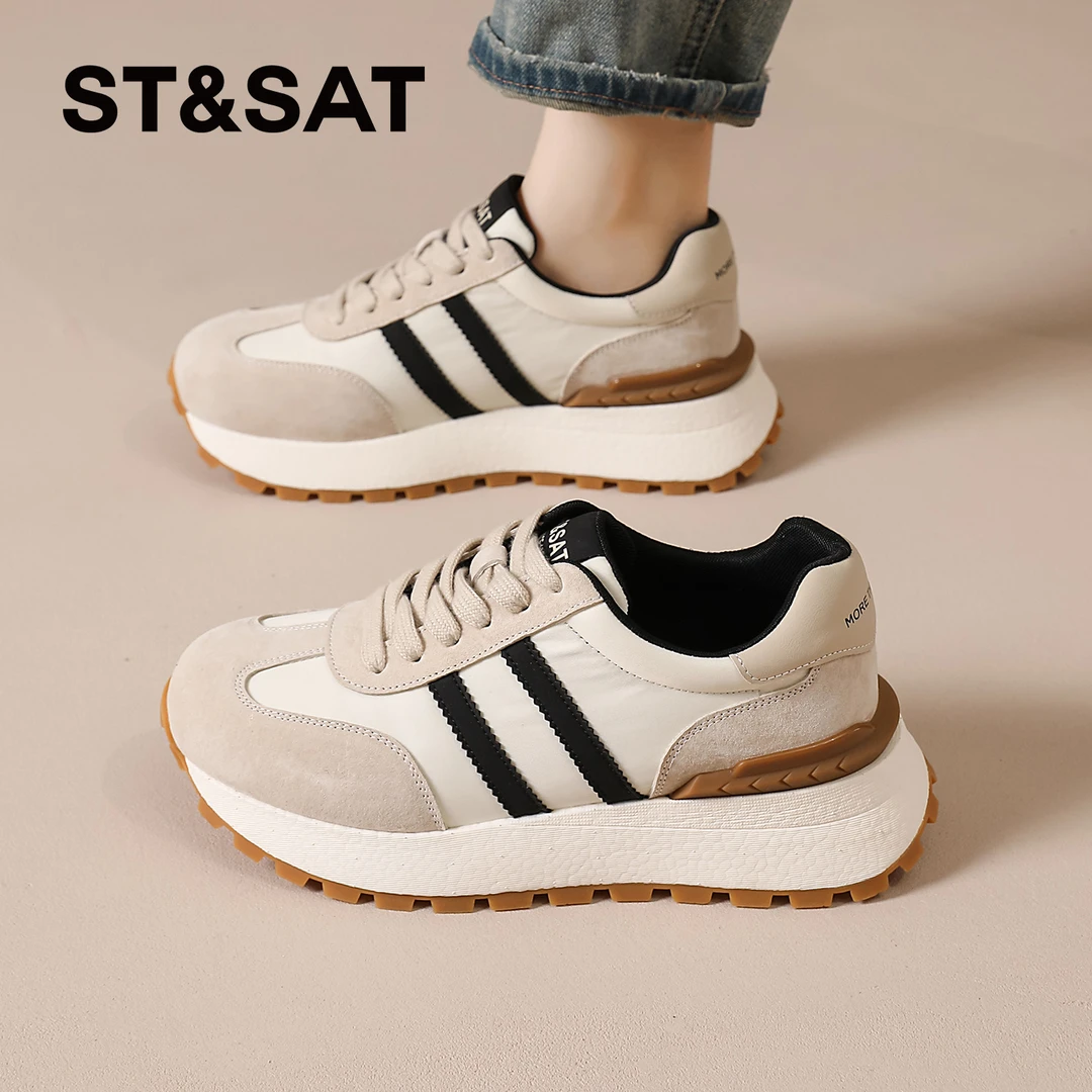 星期六网红运动鞋女士2025新款秋季复古休闲老爹鞋百搭潮牌阿甘鞋