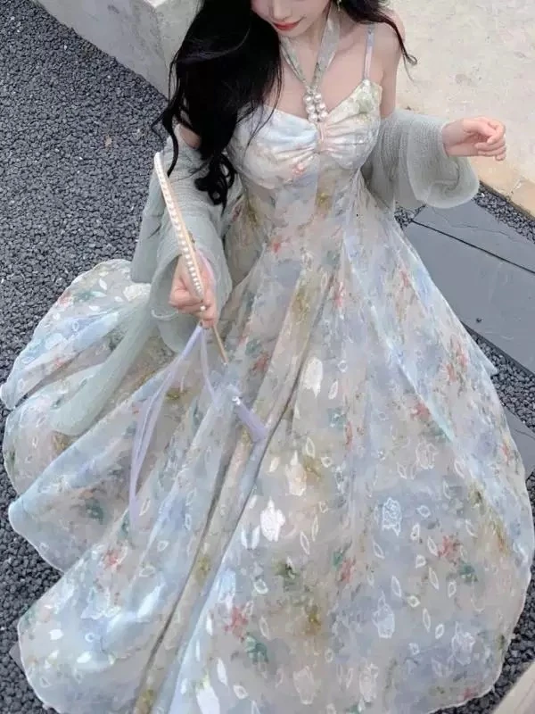现货秒发---连衣裙旗袍汉服气质夏季复古长款女装中国风