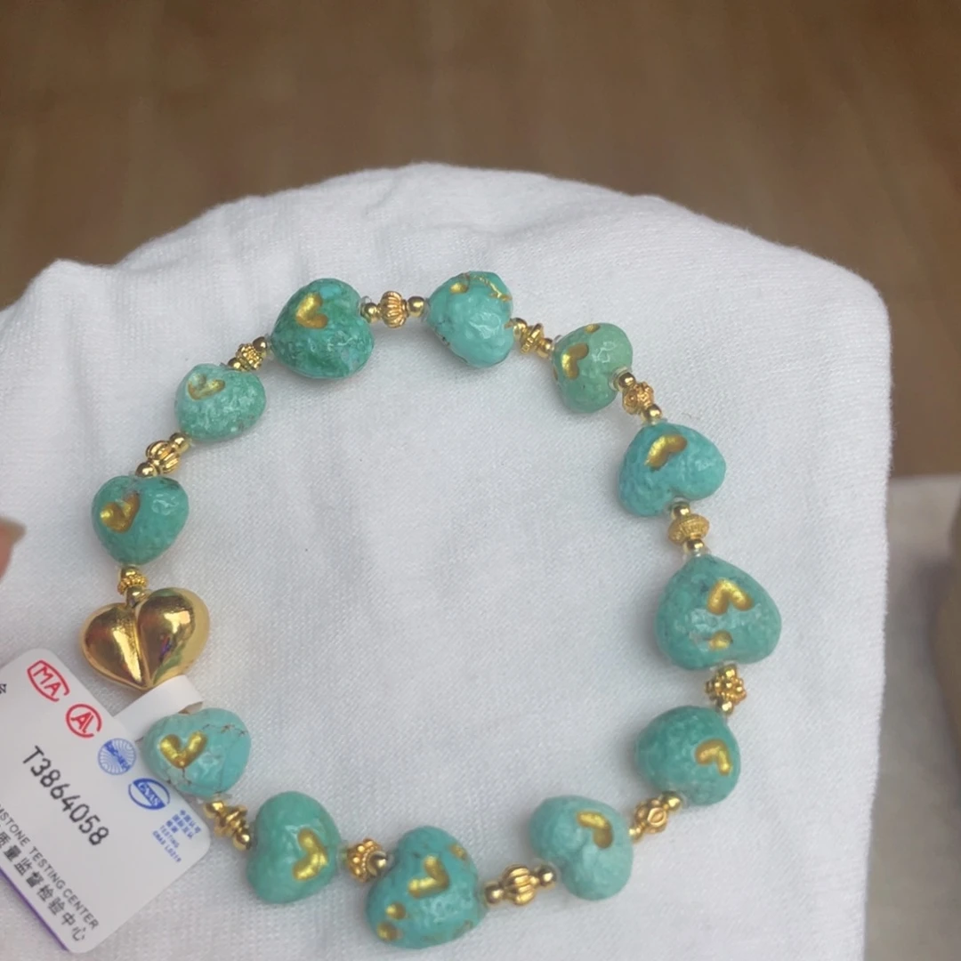 银S925镶嵌绿松石手链