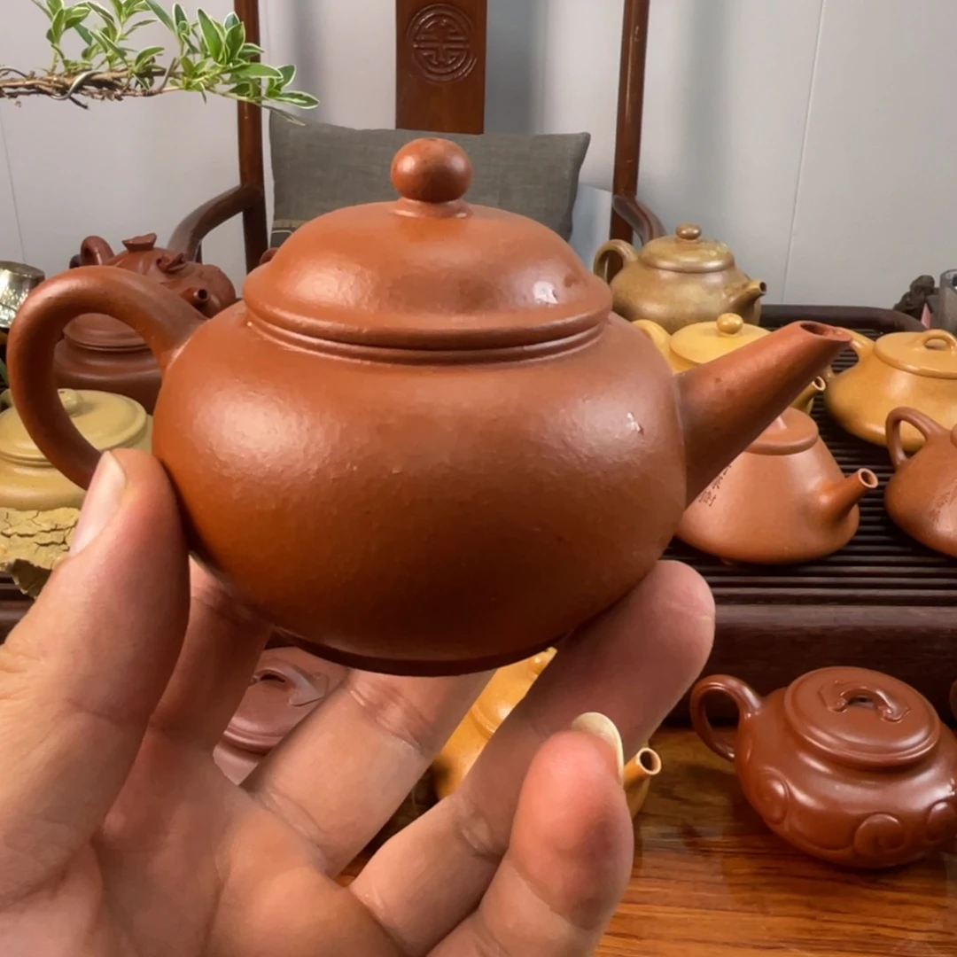 黄***人茶宠紫砂黄龙山朱泥水平