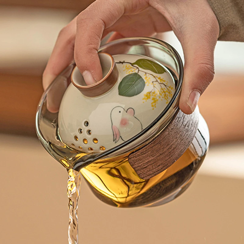 美朵|月兔旅行茶具套装便携式户外露营泡茶随身快客杯一壶二杯