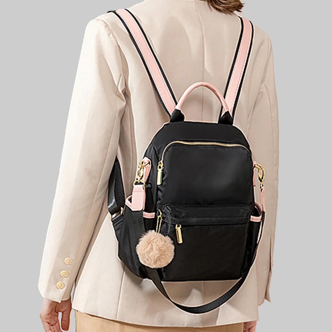 防盗双肩包牛津布女生包包新款通勤包两用防水韩版单肩百搭小背包