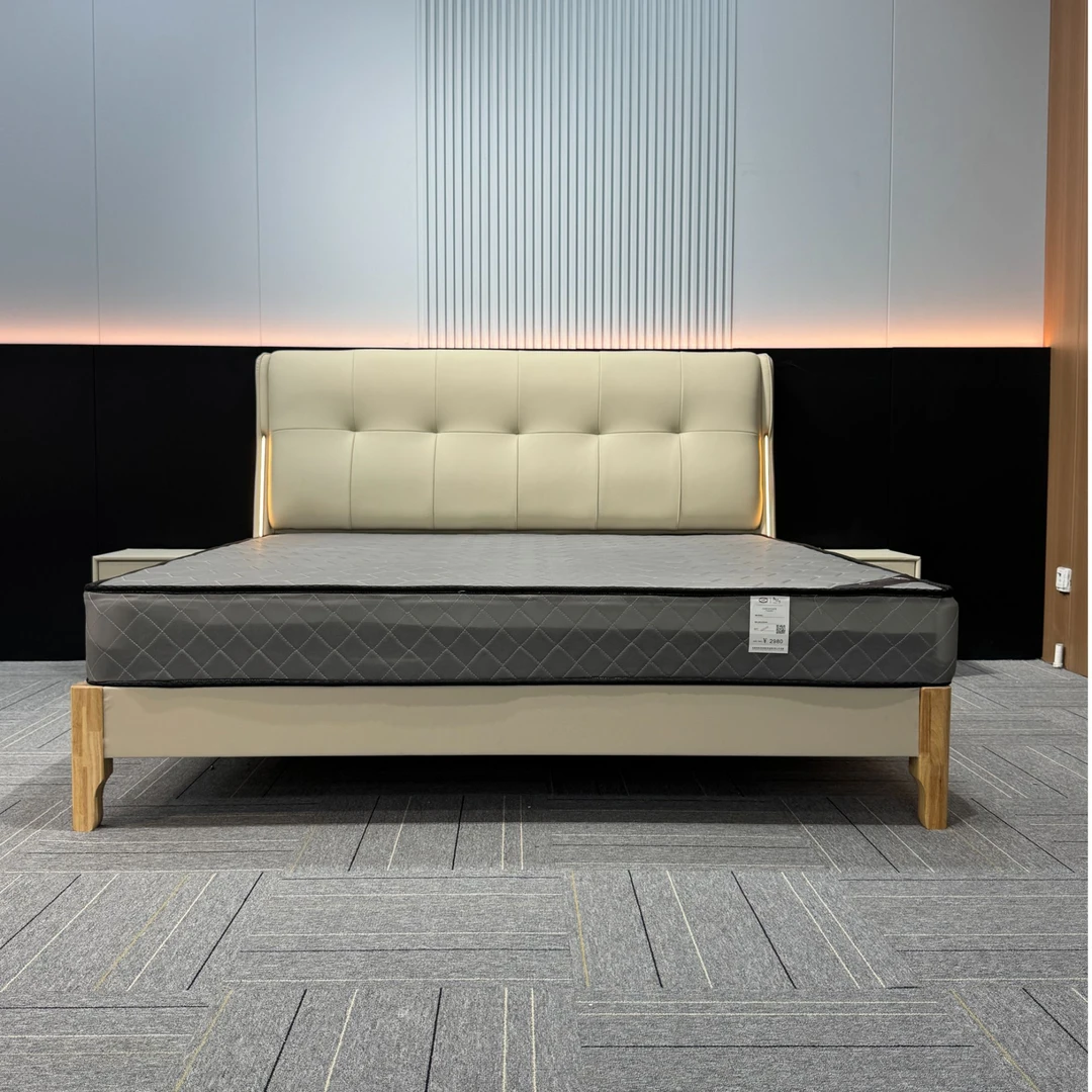 真皮床现代简约床主卧大床1.8米X2双人床儿童床皮床婚床