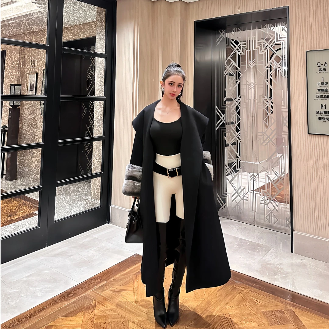 2024秋冬MyloveLeo“赫本的冬天”设计师气质时尚外套（衣长120）