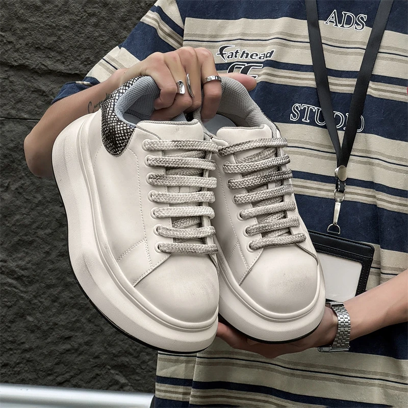 【DJJCGG】增高5.5cm擦色增高脉坤小白鞋