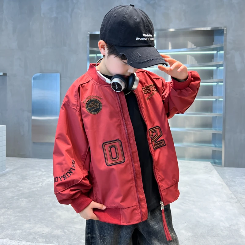 男童时髦炸街外套秋装2025新款洋气大童男孩春秋季韩系夹克上衣潮