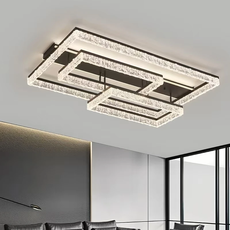 2025年意式极简客厅吸顶灯大气现代简约高级轻奢冰裂纹别墅灯具